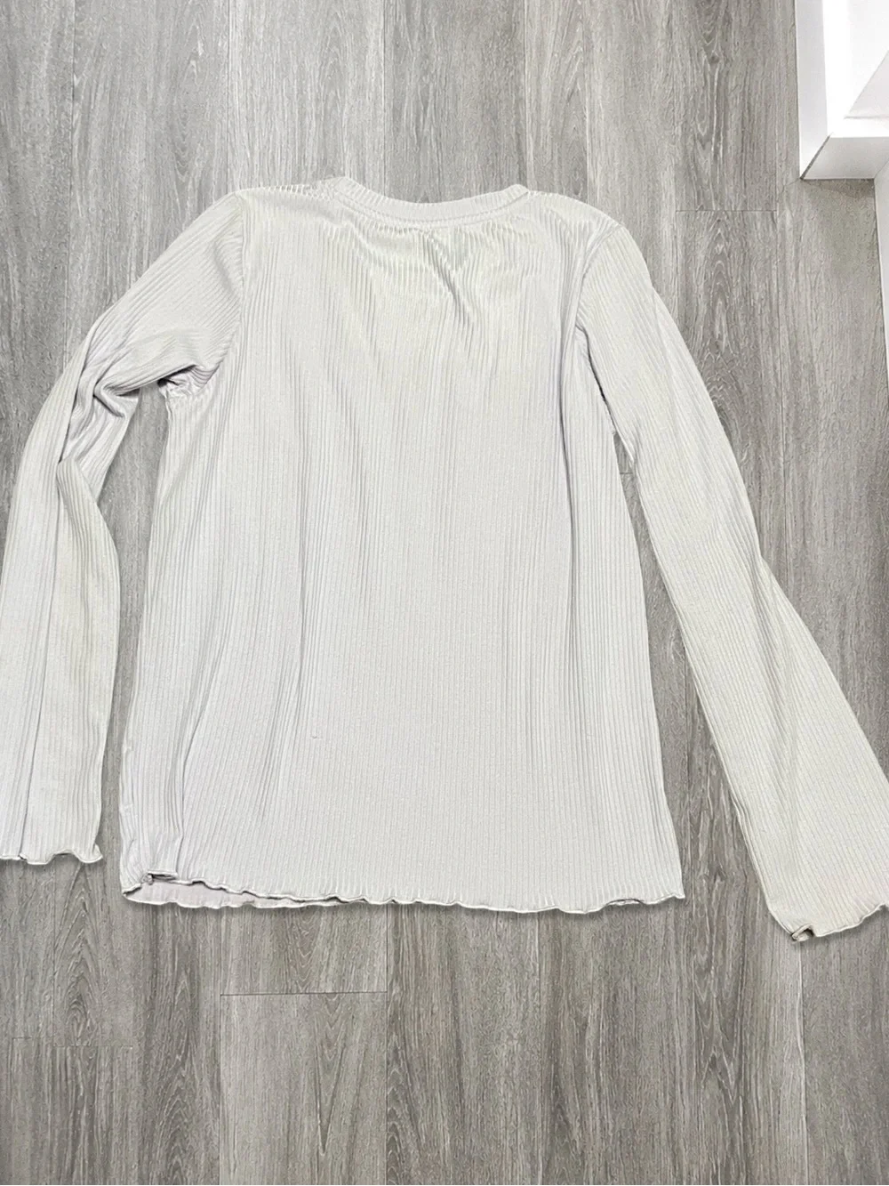 Disney Stitch Girls XL (14/16) White Ribbed Long Sleeve Pajama Top Sleep Shirt